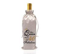 USMEI 40th Birthday Gift for Women Unusual Funny Cute Decorative Bottle Wine Bag for her 40 Years Old Female Birthday Decoration for Best Friends,Wife,Mom,and Sisters(Black Gold)