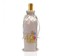 USMEI 40th Birthday Gift for Women Unusual Funny Cute Decorative Bottle Wine Bag for her 40 Years Old Female Birthday Decoration for Best Friends,Wife,Mom,and Sisters