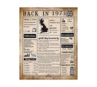 USMEI Back in 1973 Birthday Poster,50th Birthday Gifts for 50 Years Old Women and Men, 1973-50th Birthday Poster,Vintage Table Decor for 50th Birthday Decroations, Valentine's Day Poster,Unframed