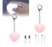 USMEI Purse Glow Heart Light, Love Keychain Handbag Light with LED Automatic Sensor and Motion Activation, Rechargeable Mini LED for Women’s Bag Accessories, Keychain Gadget Gifts (2 PCS-Pink)