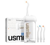 usmile C10 Portable Water Flosser for teeth cordless - Travel-Friendly, 95Day Battery, 4 Modes, 360° Nozzle, 180ml Tank, IPX7 Waterproof, Dentist-Recommended for Brace, Implant & Sensitive Gum (White)