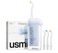 usmile C10 Portable Water Flosser - Travel-Friendly, 95-Day Battery, 4 Modes, 360° Nozzle, 180ml Tank, IPX7 Waterproof, Dentist-Recommended for Braces, Implants & Sensitive Gums (Blue)