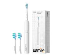 usmile P10S Sonic Electric Toothbrush - 3 Modes Deep Clean & Whitening, 180-Day Battery Life, Cushioned Gum-Care Brush Head for Sensitive Teeth, Smart Timer, 2 Brush Heads (White)