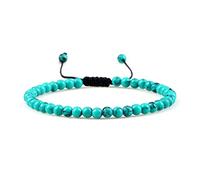 USMJ Adjustable Mini Natural Stone Lava Tiger Eye Beaded Bracelets & Bangle for Women Men Chakra Beads Braided Bracelet Charm Jewelry (Color : Green)