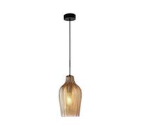 USMJQVZ 1-Light Amber Glass Pendant Lighting Modern Glass Pendant Lights Kitchen Island Height Adjustable Ceiling Hanging Light fixtures Over Sink Table Hallway
