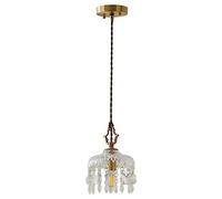USMJQVZ 1-Light Crystal Glass Pendant Light, Adjustable Lighting Ceiling Hanging Pendant Lighting For Kitchen Island Hanging Ceiling Light E14