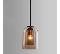 USMJQVZ 1- Light Double Glazed Hanging Lamp Postmodern Dining Room Hanging Light Fixtures Bedroom Bedside Glass Pendant Lighting Fixture