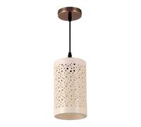 USMJQVZ Chinese Classic Ceramics Pendant Lights Kitchen Island,White Cylinder Hollow Pendant Light Fixtures, Pendant Light Ceramic Shade, for Bedroom Dining Room Living Room
