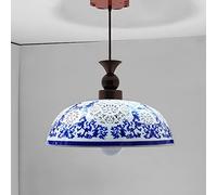 USMJQVZ Classic Blue And White Porcelain Pendant Lights Kitchen Island Ceramic Lighting Fixture Ceiling Light Chandelier Adjustable Cord For Kitchen Over Sink Hallway,