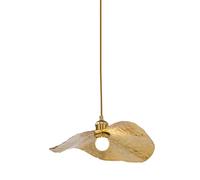 USMJQVZ Modern Industrial Lotus Leaf Brass Pendant Light Brushed Brass Hammered Metal Industrial Lotus Leaf Hanging Lamp, Adjustable Height For Island, Farmhouse, Sink, Dining Room