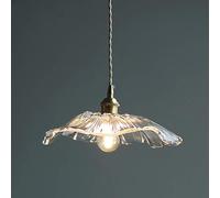 USMJQVZ Modern Minimalist Flower Glass Pendant Light Nordic Vintage Hanging Light Fixture Purple Glass Shade Bedside Lamp Metal Ceiling Chandelier For Kitchen Island Hallway