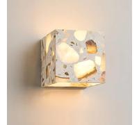 USMJQVZ Modern Terrazzo Square Wall Sconces With Rectangular Marble Stone Wall Lights Shapes,Integrated LED Up And Down Lighting For Bedroom, Living Room, Bathroom, Hallway