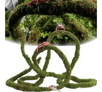 USMOLA Moss Vine for Reptiles, Bendable Climbing Vines Reptile Tank Accessories, Natural Moss Rope for Leopard Gecko, Lizard, Snake, Chameleon, Frog Terrarium Decor (Jungle Green, 9.8 FT)