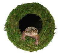 USMOLA Mossy Caves, Artificial Green Moss Caves Hide for Pet Reptile Frogs and Snakes, Terrarium & Vivarium Decor, Crested Gecko Tank Decor (4" - Woodland Green)