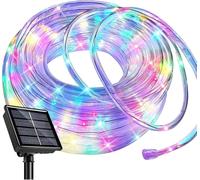 UsmooJoy Solar Rope Lights 5m 50LED Outdoor Waterproof Solar Lights,Waterproof String Light 8 Modes Fairy Lighting Decor Strip Tube Light for Garden Tree Pathway Yard Pool (Multicolor)