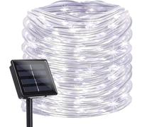 UsmooJoy Solar Rope Lights 5m 50LED Outdoor Waterproof Solar Lights,Waterproof String Light 8 Modes Fairy Lighting Decor Strip Tube Light for Garden Tree Pathway Yard Pool (White)