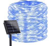 UsmooJoy Solar Rope Lights 5m 50LED Outdoor Waterproof Solar Lights,Waterproof String Light 8 Modes Fairy Lighting Decor Strip Tube Light for Garden Tree Pathway Yard Pool (Blue)