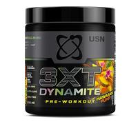 USN 3XT Dynamite Pre Workout Powder (30 Servings - 375g). Pre- Workout Energy Drink with Natural Caffeine (250mg), Citrulline, Creatine, Beta Alanine, Choline, Taurine and Zero Sugar - Hawaiian Pump
