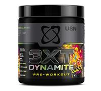 USN 3XT Dynamite Pre Workout Powder (30 Servings - 375g). Pre- Workout Energy Drink with Natural Caffeine (250mg), Citrulline, Creatine, Beta Alanine, Choline, Taurine and Zero Sugar - Candy Pop