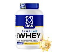 USN BlueLab Whey Protein Powder I Banana I 2kg - 58 Servings | 25g Isolate Blend | 132kcal | 6.1g BCAAs | Soy-Free | Low Carb & Fat | Easy Digestion | Post-Workout | Lean Muscle Growth