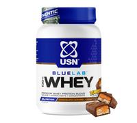 USN BlueLab Whey Protein Powder I Chocolate Caramel I 908g - 26 Servings | 24g Isolate Blend | 130kcal | 5.9g BCAAs | Soy-Free | Low Carb & Fat | Easy Digestion | Post-Workout | Lean Muscle Growth