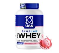 USN BlueLab Whey Protein Powder I Strawberry I 2kg - 58 Servings | 25g Isolate Blend | 130kcal | 5.8g BCAAs | Soy-Free | Low Carb & Fat | Easy Digestion | Post-Workout | Lean Muscle Growth