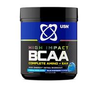 USN Complete Amino & EAA Intra Workout Powder, Blue Raspberry Flavour - 400g, Vegan Energy Drink, Premium BCAA Amino Acids & Glutamine Recovery Drink, High Impact Pre Workout & Post Workout Shake