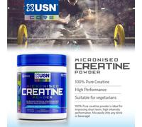 USN Micronized Creatine Monohydrate Powder 500 g: Improve Your Performance With Unflavoured Creatine, Energy Boosting Pre train and Post Wor
