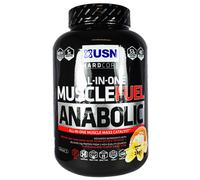 USN Muscle Fuel Anabolic All-In-One Muscle Mass Gainer, Banana Flavour - 2kg, 54g Protein Powder, 5g Creatine Powder & 5g BCAA Powder For Maximum Muscle Growth, Post Workout Recovery Drink Mix