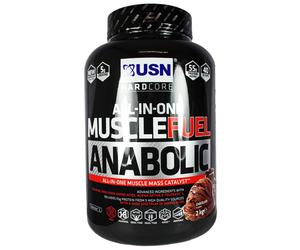 USN Muscle Fuel Anabolic 2kg Chocolate - All-in-One Lean Mass Gainer with 53g Protein per Serving
