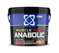 USN Muscle Fuel Anabolic All-In-One Muscle Mass Gainer, Caramel Peanut Flavour - 4kg, 54g Protein Powder, 5g Creatine Powder & 5g BCAA Powder For Maximum Muscle Growth, Post Workout Recovery Drink Mix
