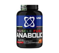 USN Muscle Fuel Anabolic All-In-One Muscle Mass Gainer, Caramel Peanut Flavour - 2kg, 54g Protein Powder, 5g Creatine Powder & 5g BCAA Powder For Maximum Muscle Growth, Post Workout Recovery Drink Mix