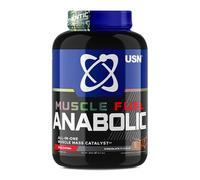 USN Muscle Fuel Anabolic All-In-One Muscle Mass Gainer, Chocolate Flavour - 2kg, 54g Protein Powder, 5g Creatine Powder & 5g BCAA Powder For Maximum Muscle Growth, Post Workout Recovery Drink Mix