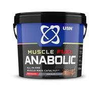 USN Muscle Fuel Anabolic All-In-One Muscle Mass Gainer, Chocolate Flavour - 4kg, 54g Protein Powder, 5g Creatine Powder & 5g BCAA Powder For Maximum M