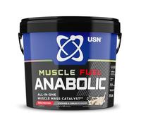 USN Muscle Fuel Anabolic All-In-One Muscle Mass Gainer, Cookies & Cream Flavour - 4kg, 54g Protein Powder, 5g Creatine Powder & 5g BCAAs For Maximum Muscle Growth, Post Workout Recovery Drink Mix