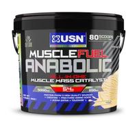 USN Muscle Fuel Anabolic All-In-One Muscle Mass Gainer, Vanilla Flavour - 4kg, 54g Protein Powder, 5g Creatine Powder & 5g BCAA Powder For Maximum Muscle Growth, Post Workout Recovery Drink Mix