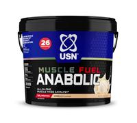 USN Muscle Fuel Anabolic All-In-One Mass Gainer, Vanilla, 4kg, 54g Protein, 5g Creatine & 5g BCAA