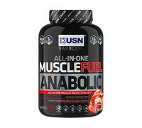 USN Muscle Fuel Anabolic Strawberry All-in-one Protein Powder Shake (2kg): Workout-Boosting, Anabolic Protein Powder for Muscle Gain