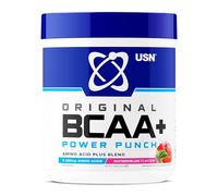 USN Power Punch BCAA Amino Acids Powder, Watermelon Flavour - 400g, Vegan BCAA Powder, Vitamin B6 & No Sugar, Pre Workout or Intra Workout Energy Drink Mix & Dietary Supplement to Maximise Performance