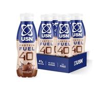 USN Protein Fuel 40 Ready-to-Drink I Chocolate I 6 x 500ml | 41g High Protein | 240kcal | Fat Free | No Added Sugar | Instant Gym Recovery Milkshake | Lean Muscle Builder Active Drink