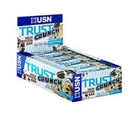 USN Trust Crunch Cookies & Cream Protein Bars: Indulgent and Filling High Protein Snacks - 20g Protein Per Bar (12 x 60g Bars)