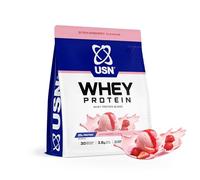 USN Whey Protein Powder 900g (30 Servings) Strawberry - High Protein Shake with 20g Protein per Serving - No Added Sugar, Soy or Preservatives - Supports Muscle Recovery, Growth & Maintenance