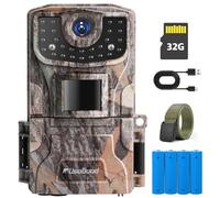 usogood 2K Trail Camera, 36MP Wildlife Camera with Night Vision Motion Activated, IP66 Waterproof Garden Wildlife Camera with 32GB Card & Batteries, Nature Camera for Outdoor Hunting, Yard Monitoring