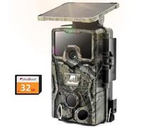 usogood 4k 48MP Trail Camera Solar Powered Trail Cam,Game Cameras with Night Vision Motion Activated Waterproof,Hunting Camera Built in Lithium Battery for Wildlife Monitoring with 32GB Memory Card