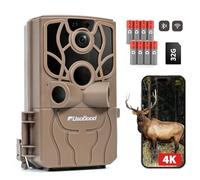 usogood 4K 48MP WiFi Wildlife Camera, Trail Camera with Night Vision Motion Activated, 120° Detection Includes 32GB Memory Card & 8 AA Batteries, IP66 Waterproof for Hunting and Wildlife Monitoring