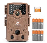 usogood 4K Wildlife Camera,Trail Camera with Night Vision Motion Activated, 120° Detection,850nm IR LEDs, IP66 Waterproof, Includes 8 AA Batteries & 32GB Memory Card