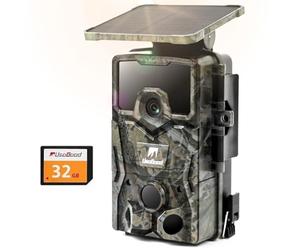 usogood Solar Wildlife Camera 4K 48MP,2600mAh Built-in Lithium Battery Rechargeable Trail Camera with Night Vision Motion Activated,Night Camera for Garden Wildlife With 32GB Memory Card