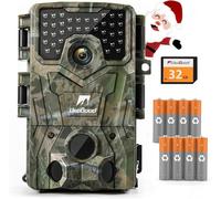 usogood Wildlife Camera 4K 30fps Trail Camera with Night Vison Motion Activated with 8 Batteries and 32GB Memory Card, 120°Detection Angle 850nm IR LEDs IP66 Waterproof for Outdoor Garden