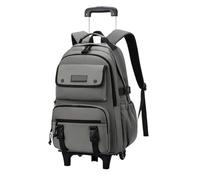 USOHJZ Schoolbag with Wheels Boys Rolling Backpacks Kids Luggage Wheeled Backpack for School Boys Trolley Bags Roller Bookbag(Gray)