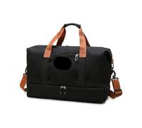 USOHJZ Travel Duffel Bag 2pcs Travel Bags For Women Large Capacity Sports Shoulder Handbags Weekend Female Messenger Tote Dry And Wet(Black)